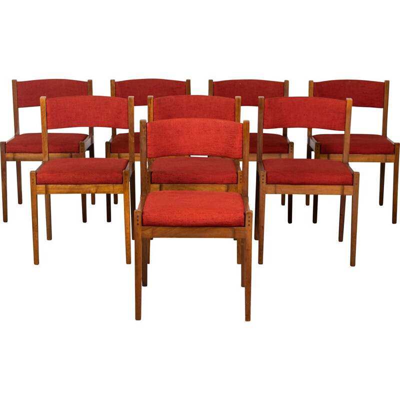 Ensemble de 8 chaises vintage modèle 105 de Gianfranco Frattini pour Cassina, 1950