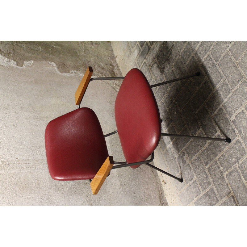 Set of 6 Industrial Kembo chairs, W H GISPEN - 1950s