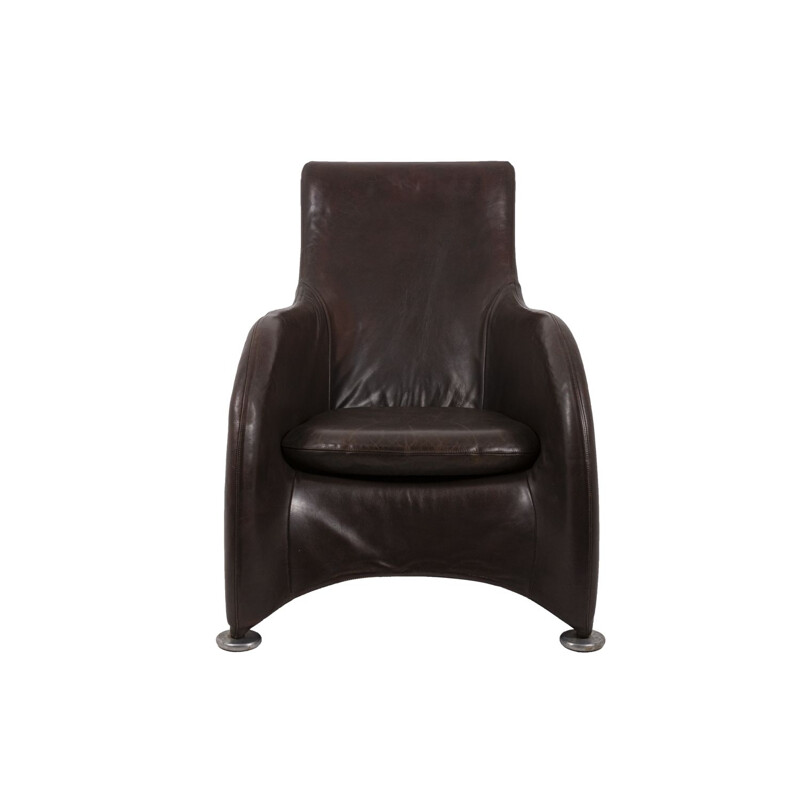 Vintage leather armchair by Gérard Van den Berg, 1980