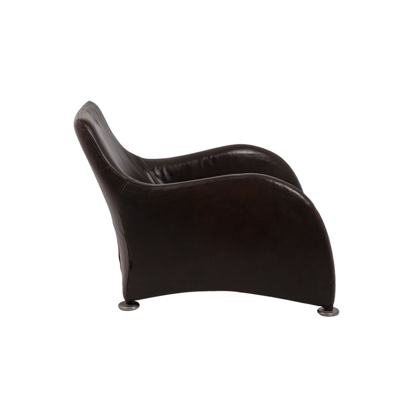 Vintage leather armchair by Gérard Van den Berg, 1980