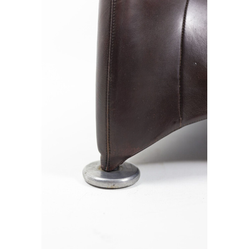 Vintage leather armchair by Gérard Van den Berg, 1980