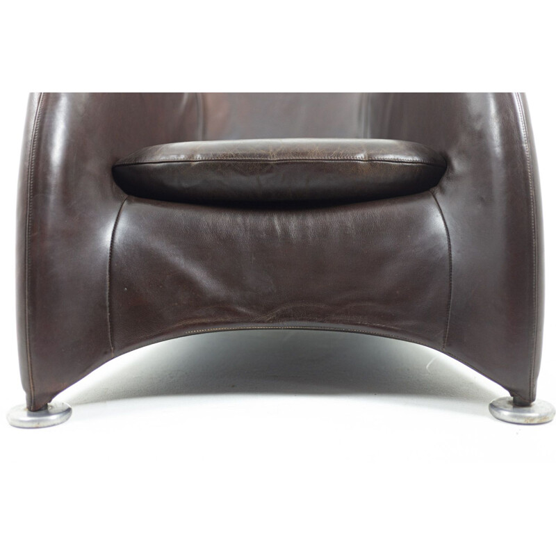 Vintage leather armchair by Gérard Van den Berg, 1980