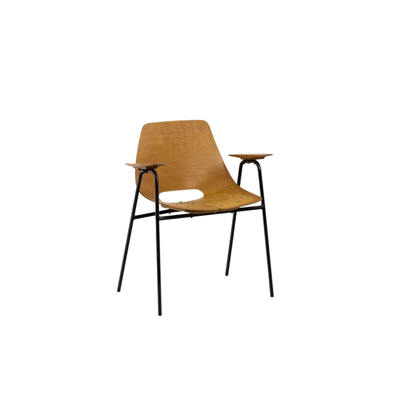 Fauteuil vintage en contreplaqué par Pierre Guariche, 1960