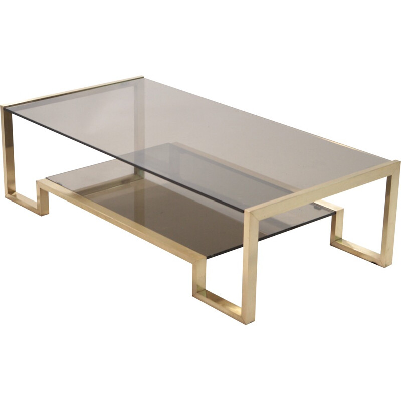 Italian brass coffee table, Roméo REGA - 1970s