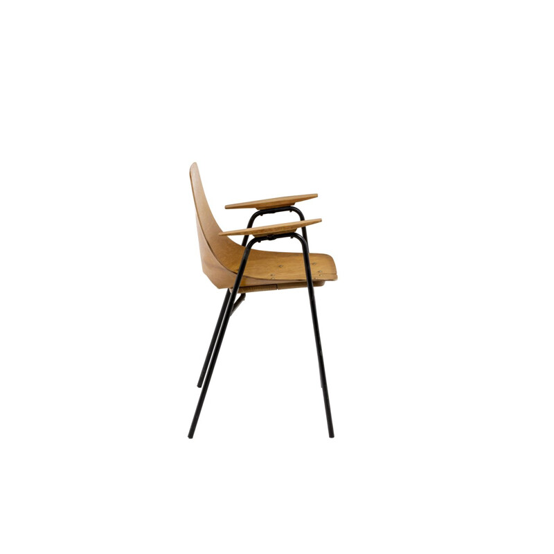 Vintage plywood armchair by Pierre Guariche, 1960