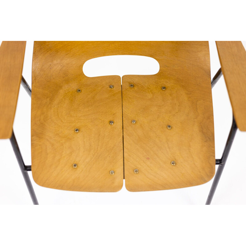 Vintage plywood armchair by Pierre Guariche, 1960