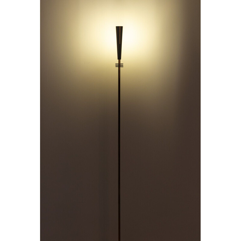 Quasar" vintage floor lamp in gold and iridescent metal by Maison Charles