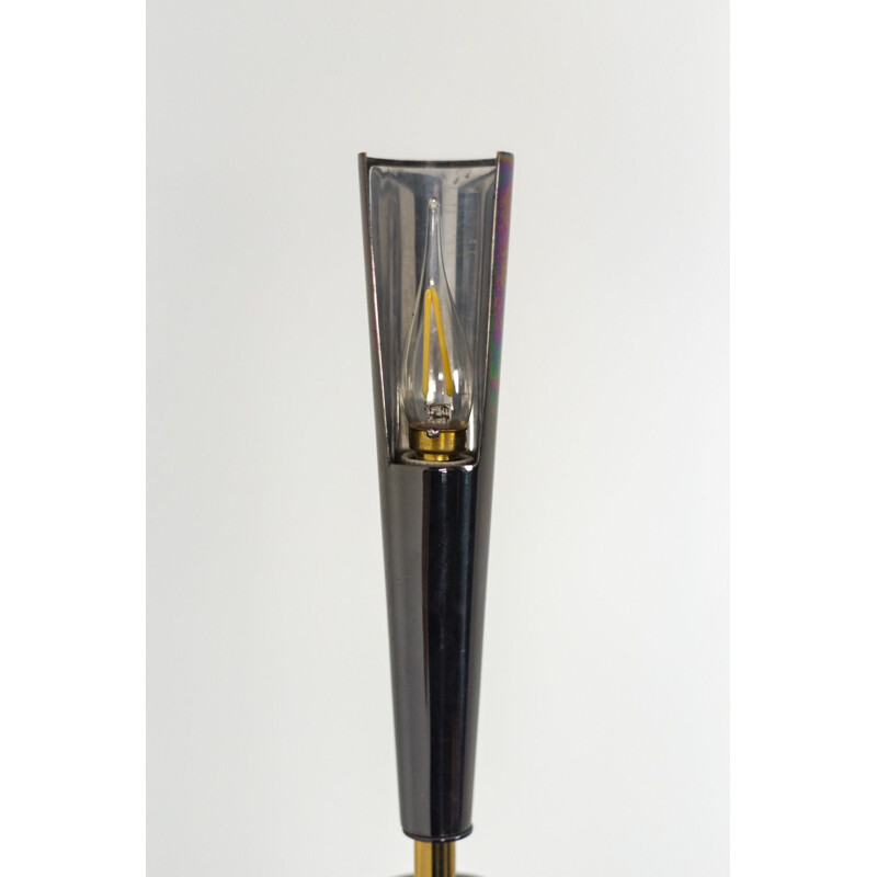 Lámpara de pie vintage "Quasar" en metal dorado e iridiscente de Maison Charles