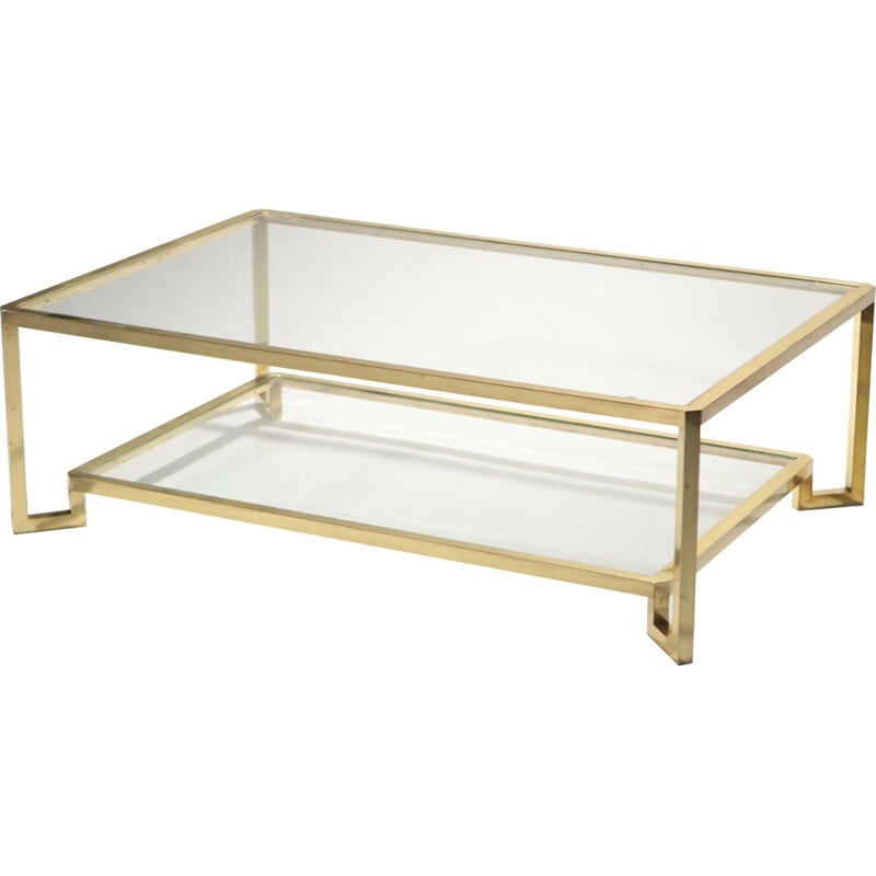  Large coffee table Maison Jansen in brass, Guy LEFEVRE - 1970s