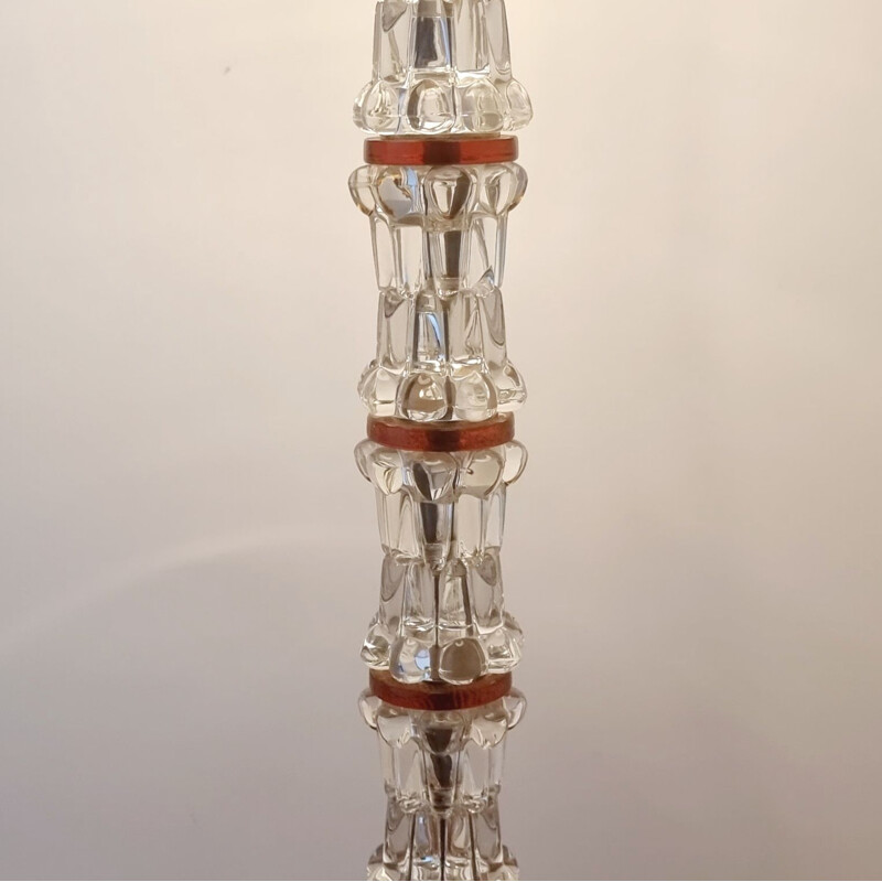 Lampadaire vintage en cristal superposé par Carl Fagerlund pour Orrefors, 1960