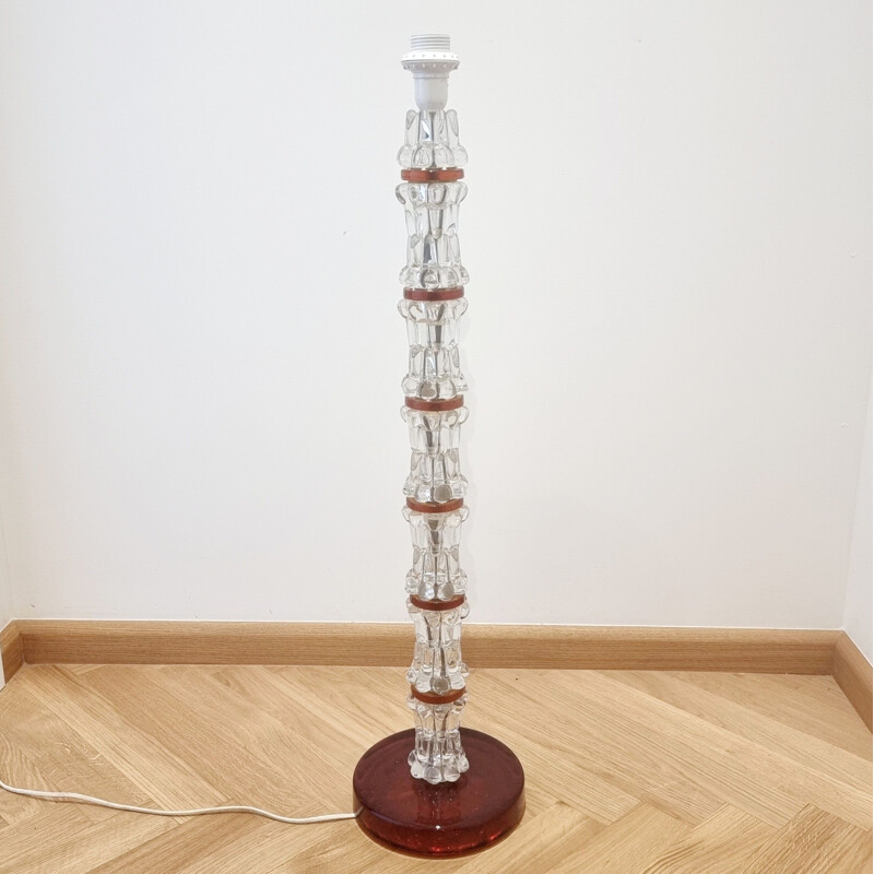 Mid century stacked crystal floor lamp by Carl Fagerlund for Orrefors, 1960s