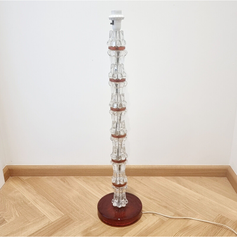 Mid century stacked crystal floor lamp by Carl Fagerlund for Orrefors, 1960s