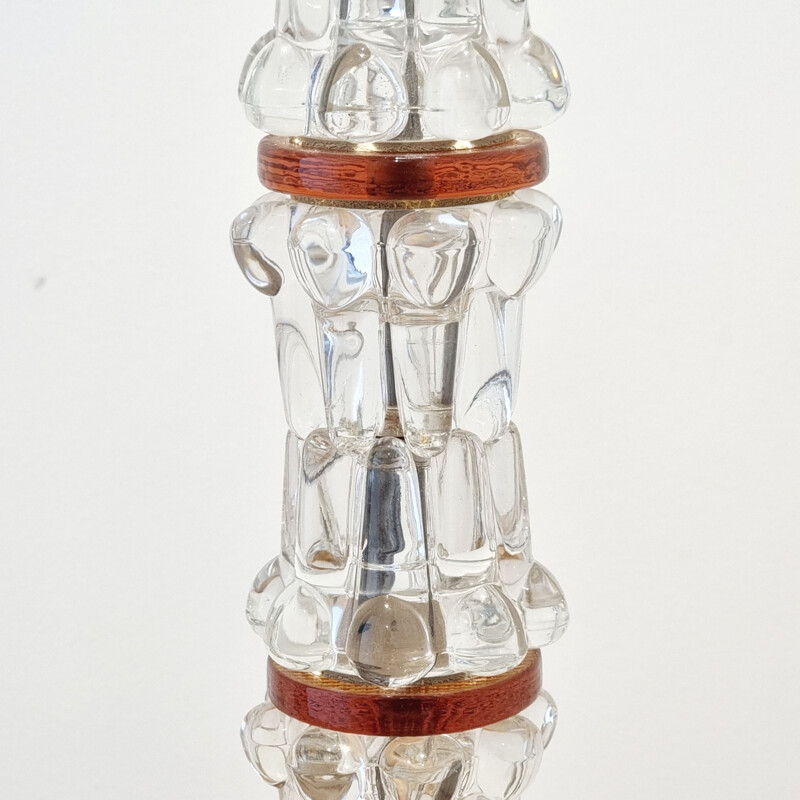 Lampadaire vintage en cristal superposé par Carl Fagerlund pour Orrefors, 1960