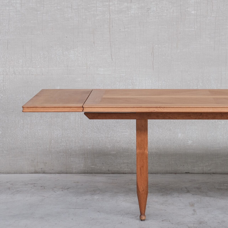 Oakwood mid-century dining table by Guillerme et Chambron, France 1960s