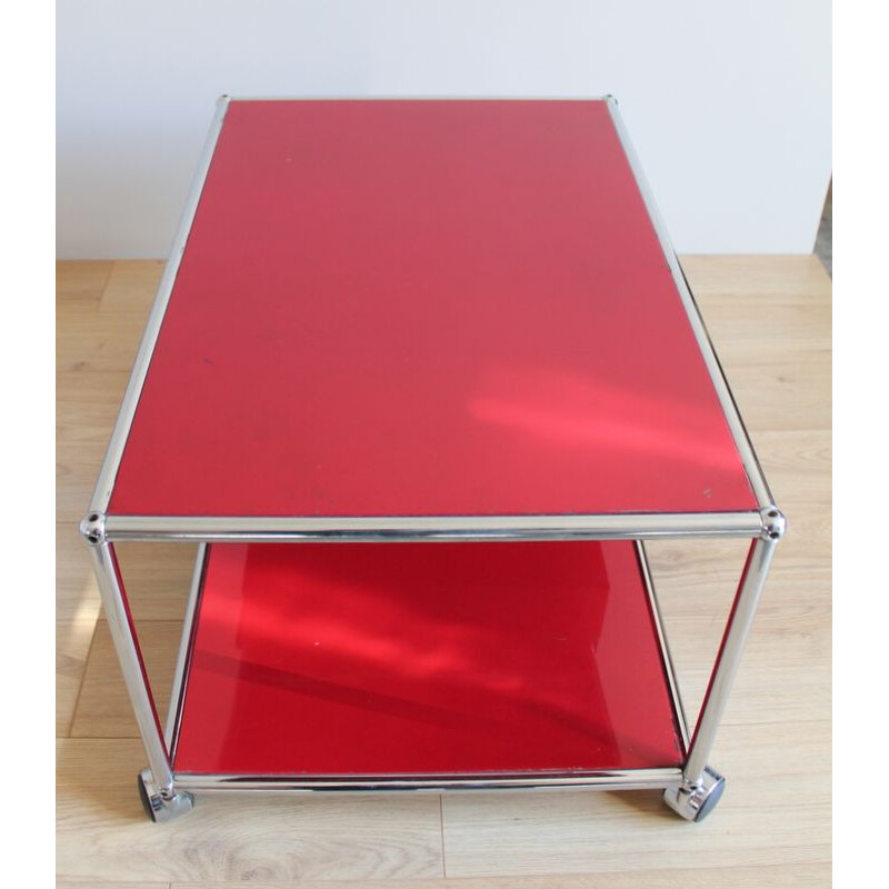 Vintage red coffee table by Usm Haller, 1970