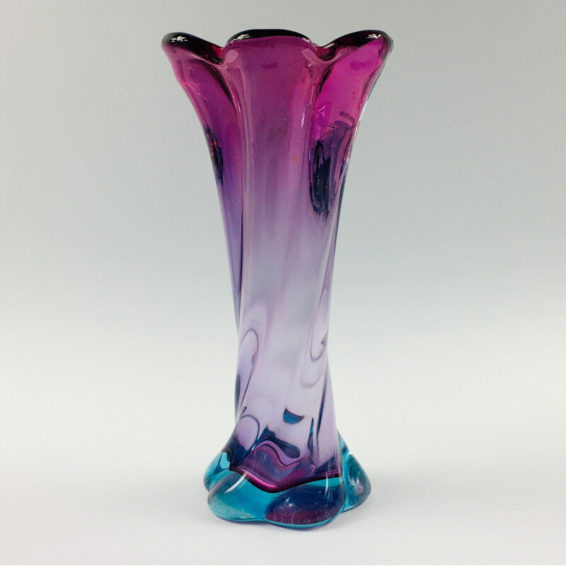 Vintage Vase aus gedrehtem Muranoglas, 1960
