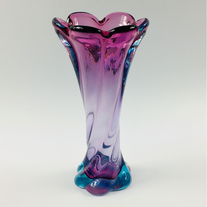 Vintage Vase aus gedrehtem Muranoglas, 1960