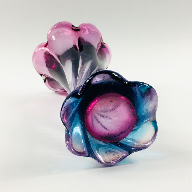 Vintage Murano twisted glass vase, 1960