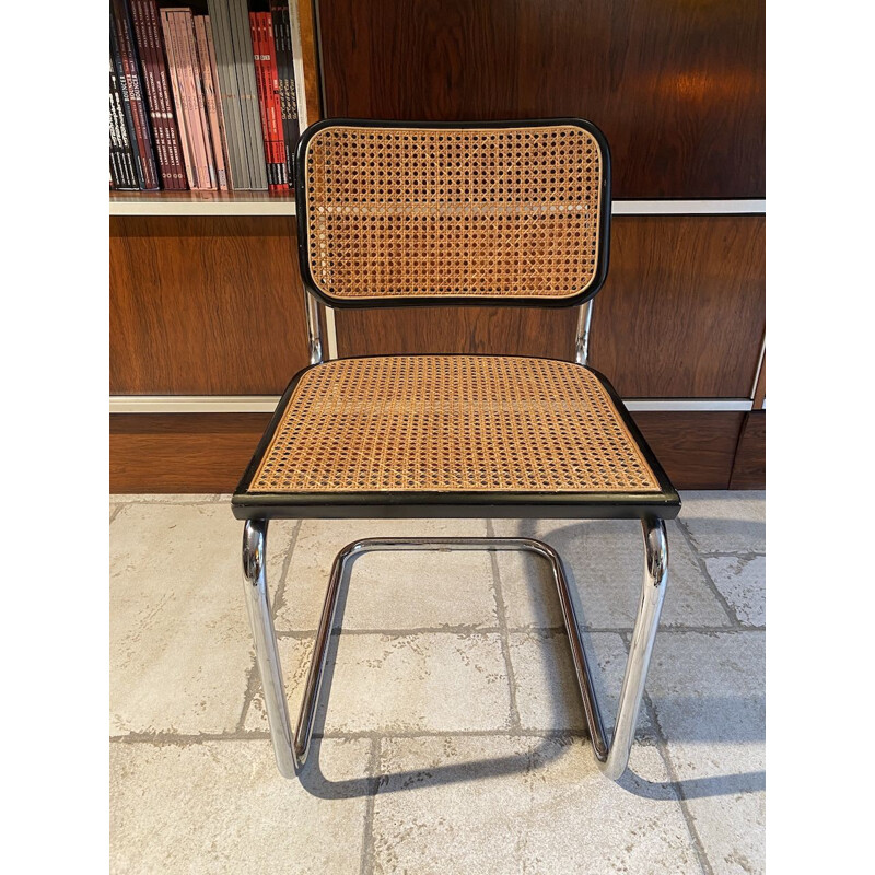 Ensemble de 4 chaises vintage B32 et paire de fauteuils B64 Cesca par Marcel Breuer, 1980