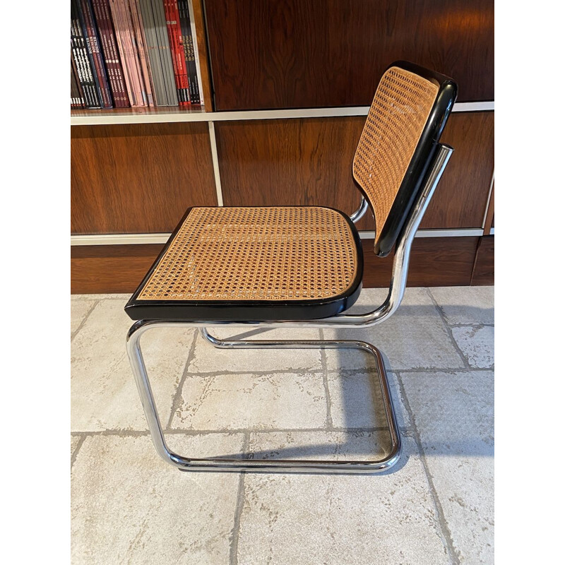 Set of 4 vintage B32 chairs and pair of B64 Cesca armchairs by Marcel Breuer, 1980