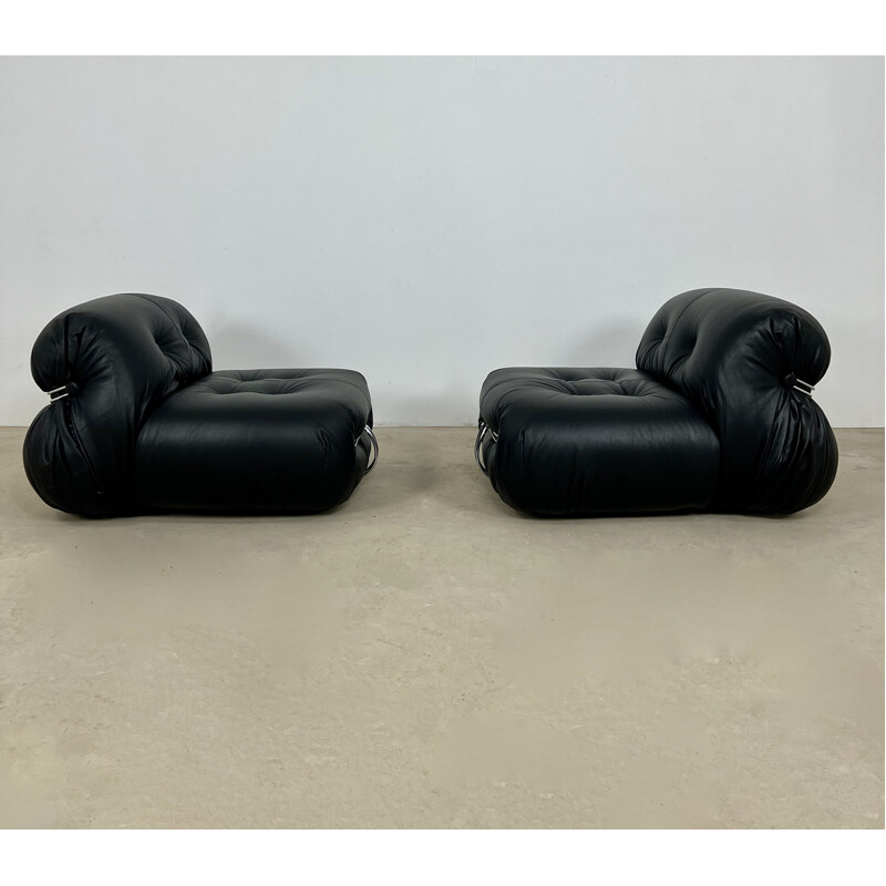Pair of vintage Soriana armchairs by Afra & Tobia Scarpa for Cassina, 1970