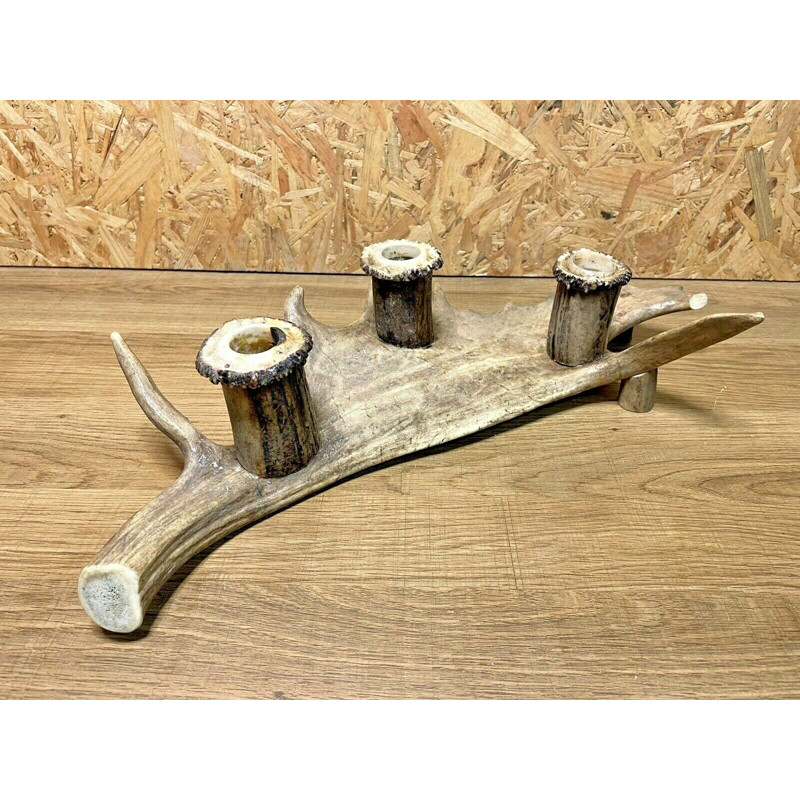 Vintage deer antler candle holder