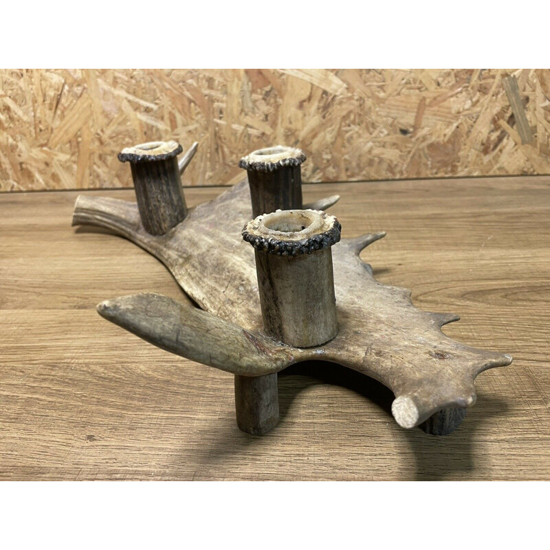 Vintage deer antler candle holder