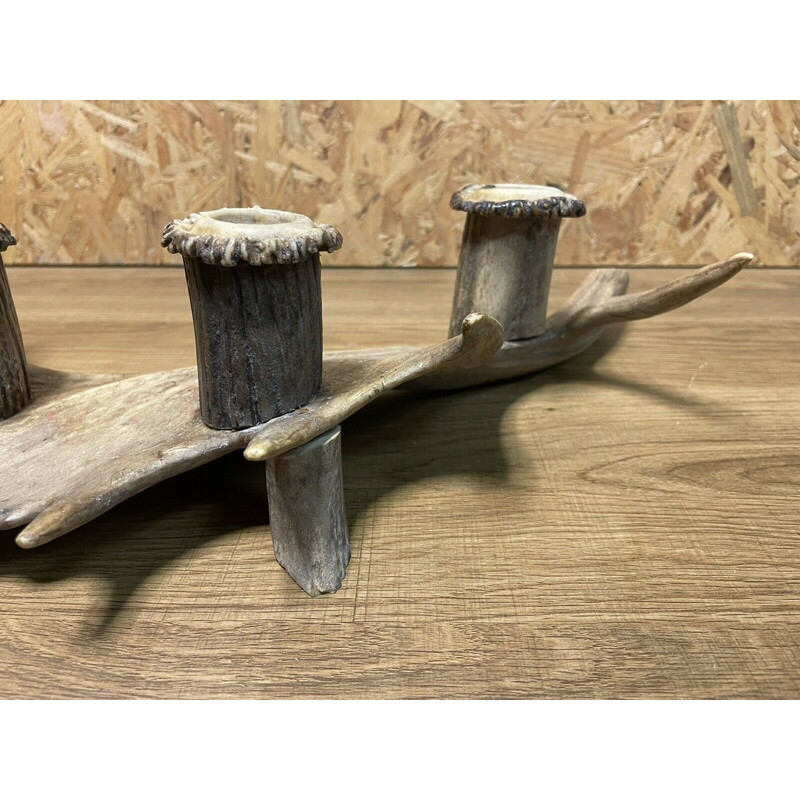 Vintage deer antler candle holder