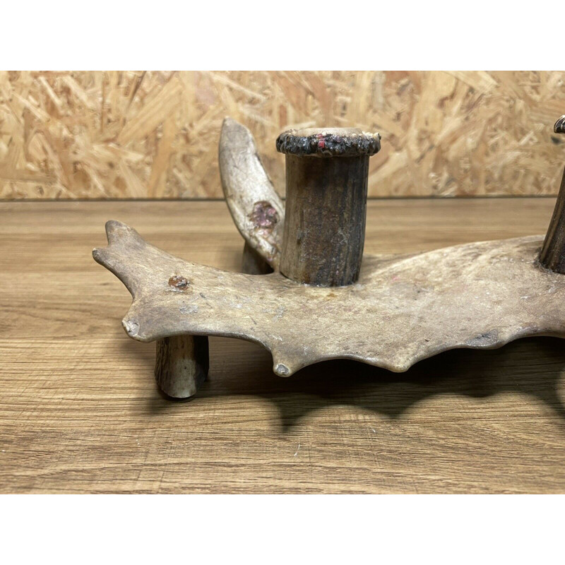 Vintage deer antler candle holder