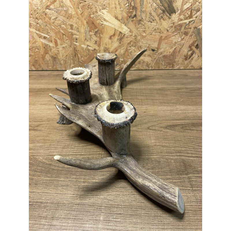 Vintage deer antler candle holder