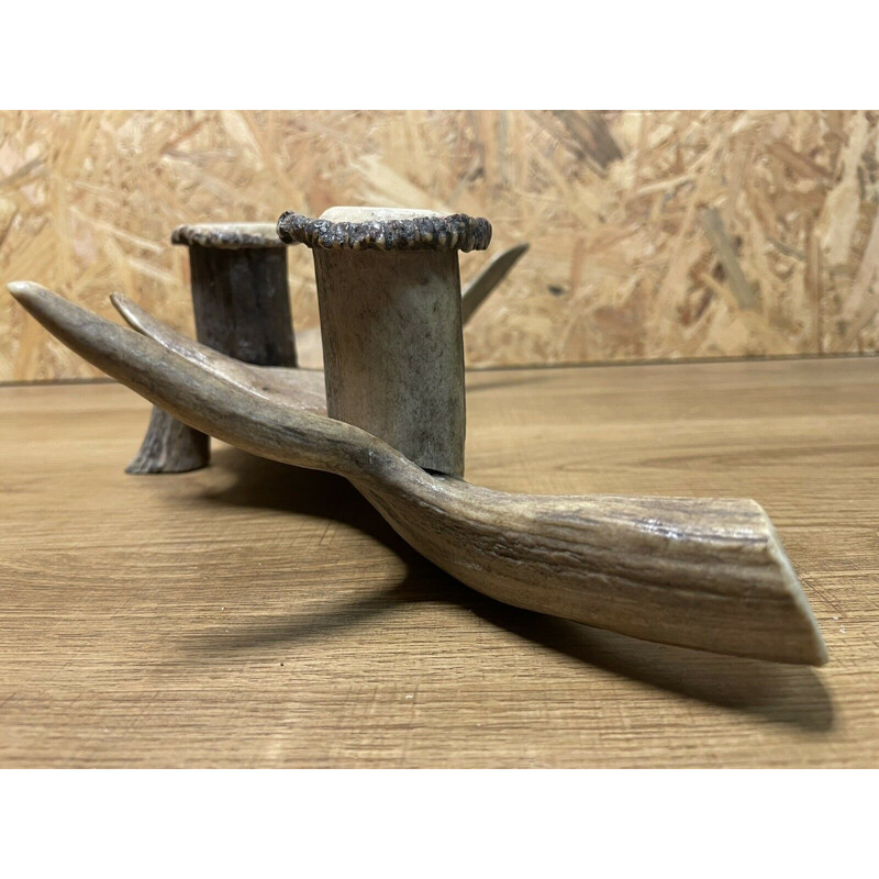 Vintage deer antler candle holder