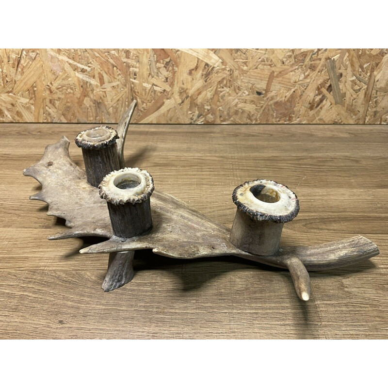 Vintage deer antler candle holder