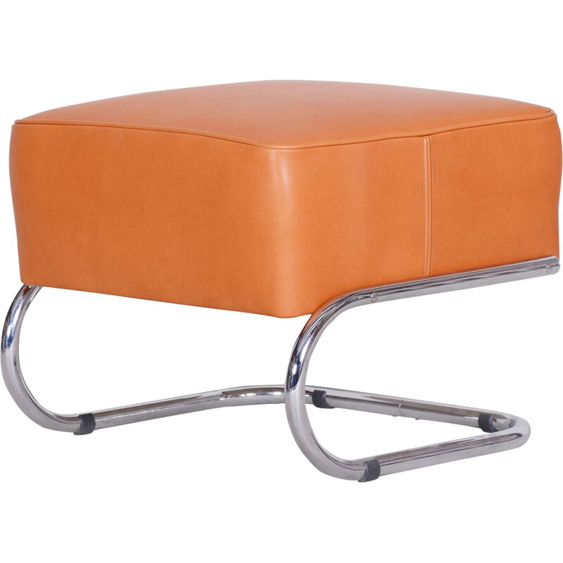 Vintage orange Slezak footrest, 1930s