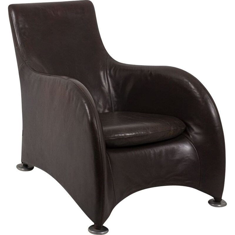 Vintage leather armchair by Gérard Van den Berg, 1980