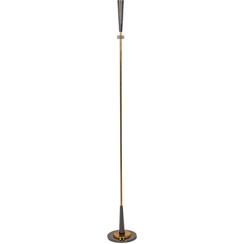 Quasar" vintage floor lamp in gold and iridescent metal by Maison Charles