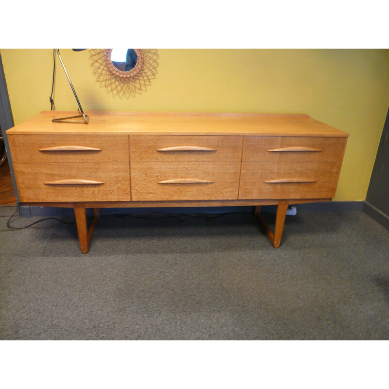 Scandinavian sideboard with 6 drawers - 1950s