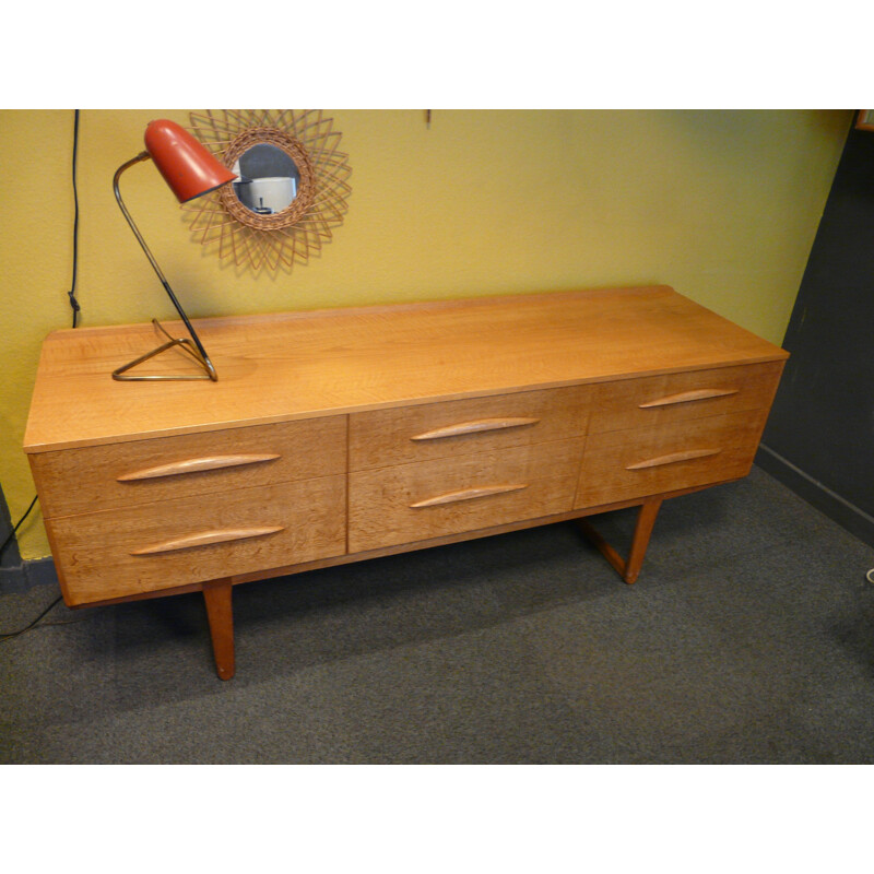 Scandinavian sideboard with 6 drawers - 1950s