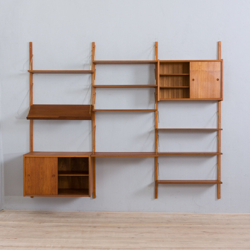 Vintage modular teak wall unit by Ps Sorensen Cadovius, Denmark 1960s