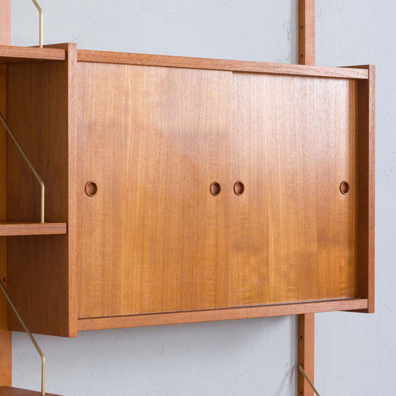 Vintage modular teak wall unit by Ps Sorensen Cadovius, Denmark 1960s