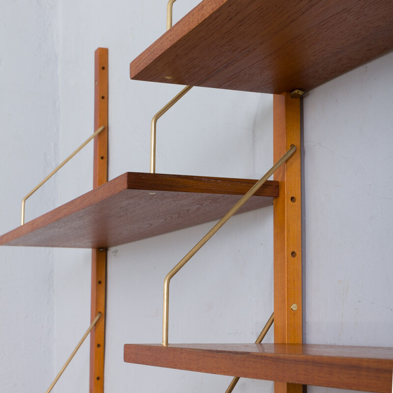 Vintage modular teak wall unit by Ps Sorensen Cadovius, Denmark 1960s