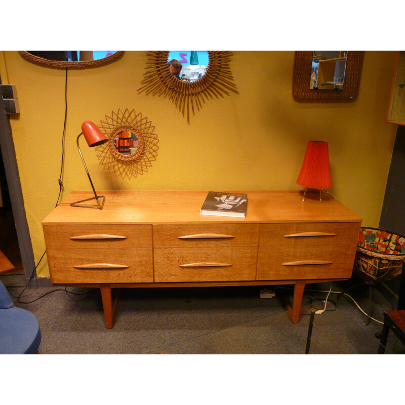 Scandinavian sideboard with 6 drawers - 1950s
