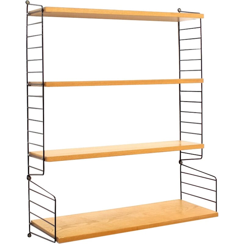 String shelves in ash and metal, Nisse STRINNING - 1960s