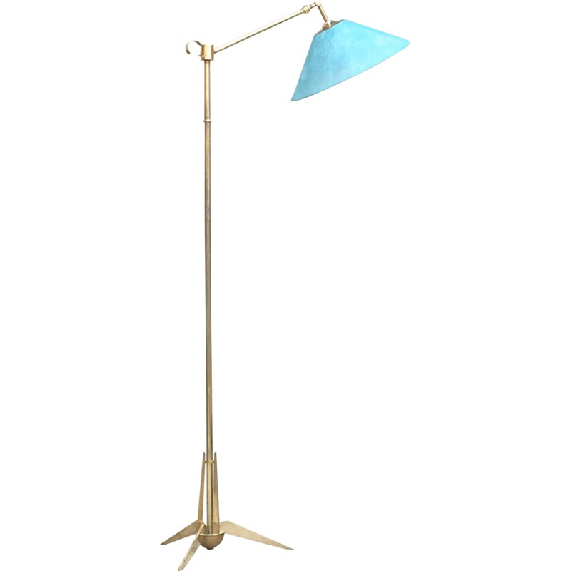 Mid century Maison Lunel lamp floor in brass - 1960s