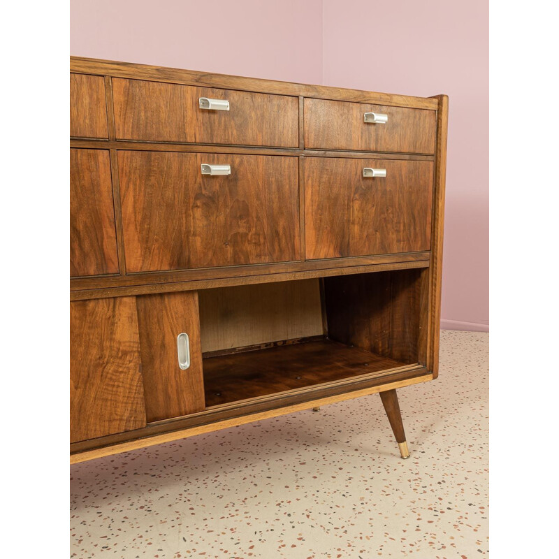 Vintage walnut display cabinet, Germany 1950s