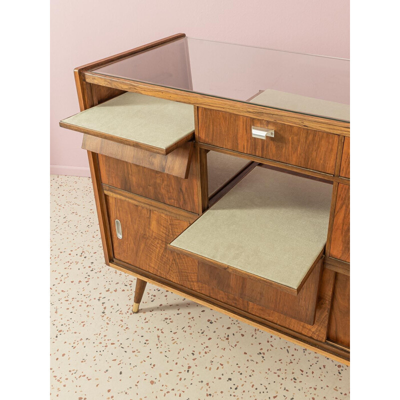 Vintage walnut display cabinet, Germany 1950s