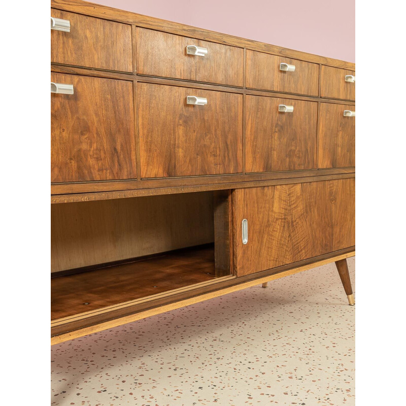 Vintage walnut display cabinet, Germany 1950s