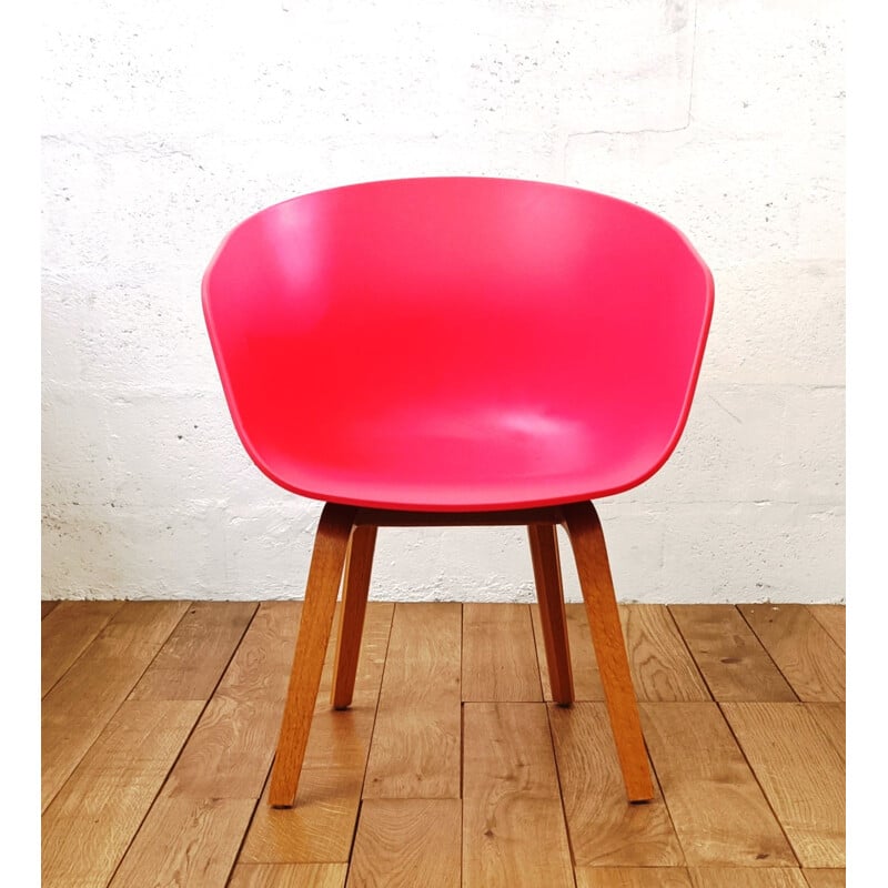 Vintage plastic and wood chair by Hay