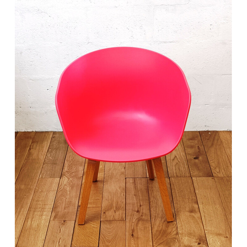 Vintage plastic and wood chair by Hay
