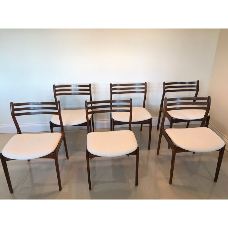 Set of 6 Danish vintage rosewood chairs by P.E. Jorgensen for Farso Stolefabrik