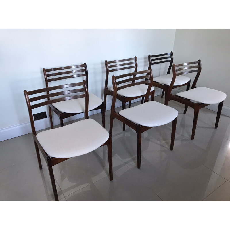 Set of 6 Danish vintage rosewood chairs by P.E. Jorgensen for Farso Stolefabrik